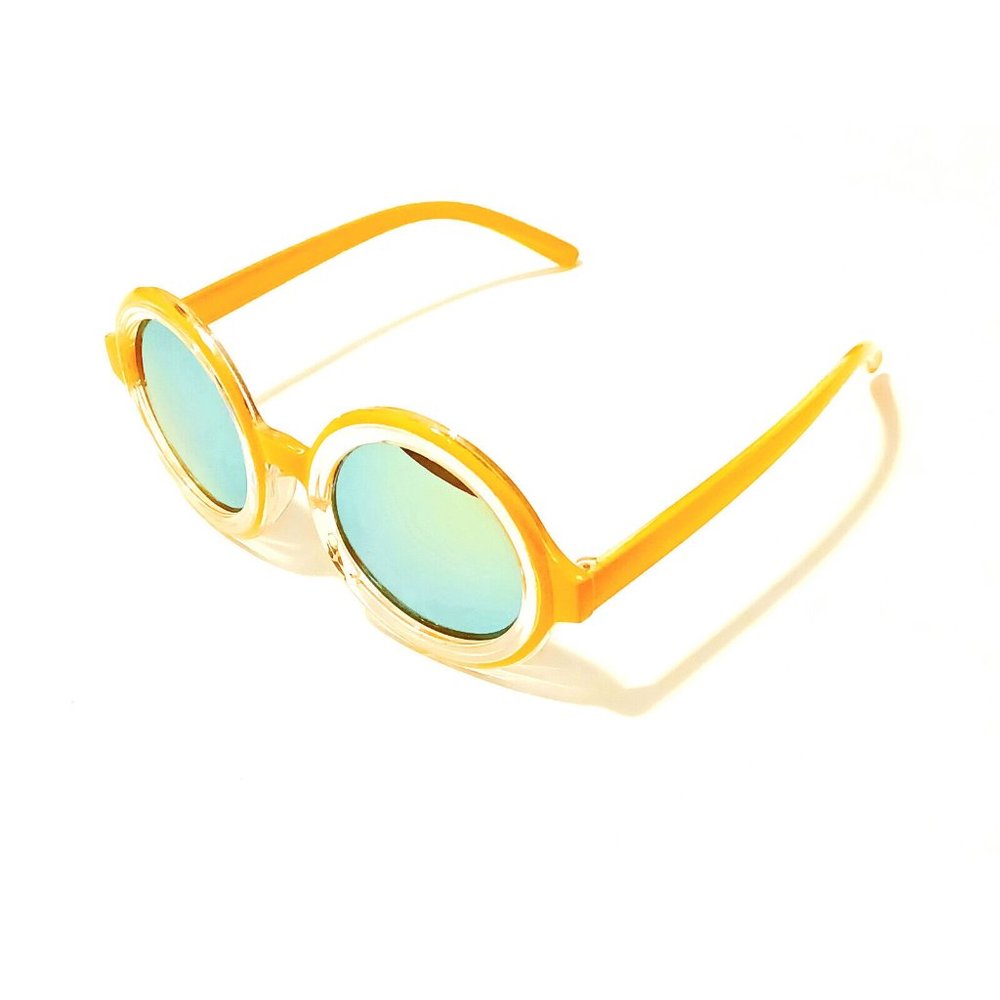 Petals & Peacocks Mod Style Ecstasy Sunglasses Round Orange NWOT